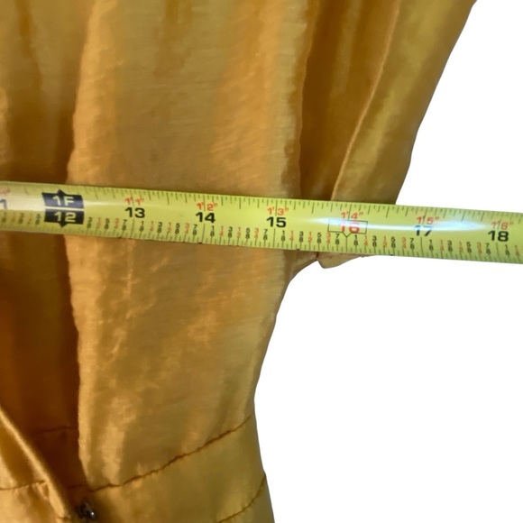 Rubber Ducky Productions, Inc. Golden Tencel Ruffle Mini Wrap Dress SZ S - Picture 6 of 10